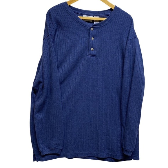 Farah Long Sleeve Henley Pullover Mens XL , 1/4 Button Down Crew Neck - Picture 2 of 12